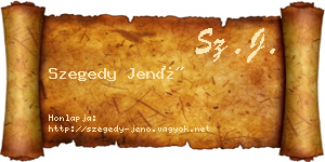 Szegedy Jenő névjegykártya